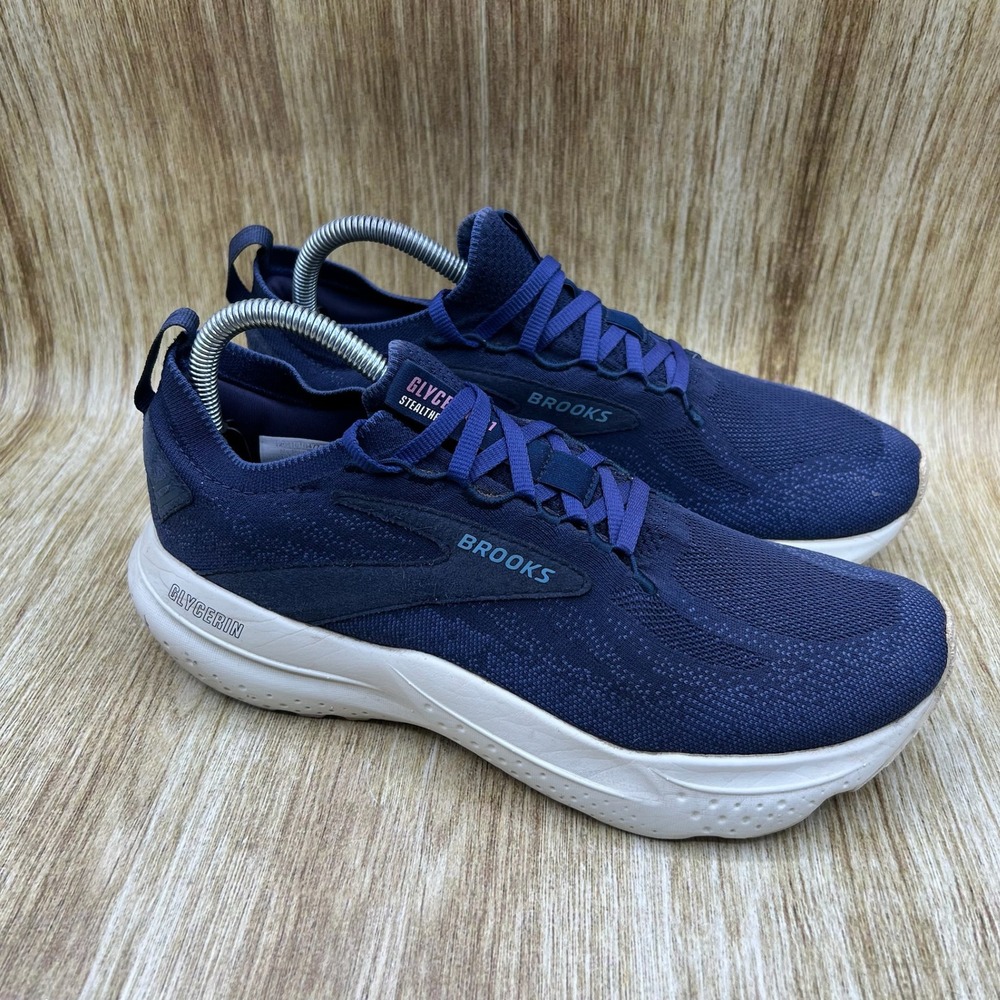 Brooks Glycerin 21 StealthFit Running Shoes Women's Size 10 Navy Blue Athletic